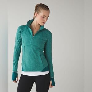 Lululemon Runderful 1/2 Zip Athletic Sweater‎ Jacket Teal